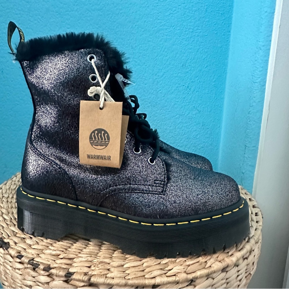 doc martens Jadon Distressed Metallic Boots size 10